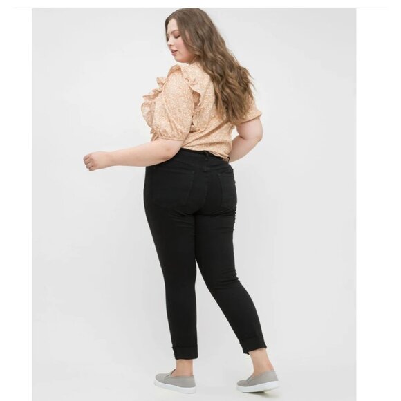 Judy Blue Jeans Black Mid-Rise Distressed Slim Fit JB88137 Size 13/31 - Picture 2 of 10